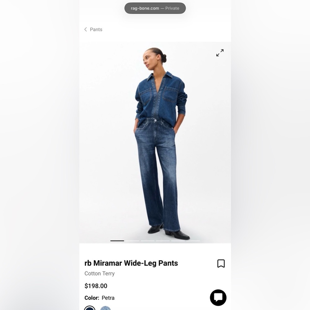 rag & bone Miramar Wide-Leg Denim Pants